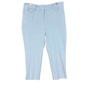 NY & Company‎ Pants Womens 18P Petite Blue Stretch Cropped Ankle Slit Career NWT